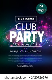 Party Flyer Poster. Futuristic Club Flyer Design Template