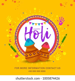 Party Flyer Or Poster For indian Festival Of Holi.