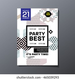 Party Flyer Template. Abstract Geometric Background Design. Vector Illustration.