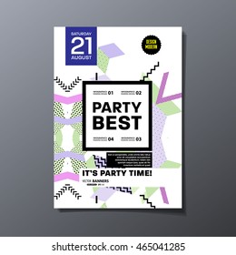 Party Flyer Template. Abstract Geometric Background Design. Vector Illustration.