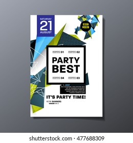 Party Flyer Template. Abstract Geometric Background Design. Vector Illustration.