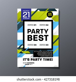 Party Flyer Template. Abstract Vector Design. Abstract Geometric Background.