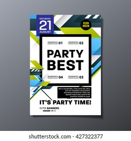 Party Flyer Template. Abstract Vector Design. Abstract Geometric Background.