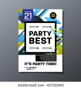 Party Flyer Template. Abstract Vector Design. Abstract Geometric Background.