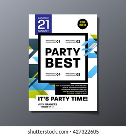 Party Flyer Template. Abstract Vector Design. Abstract Geometric Background.