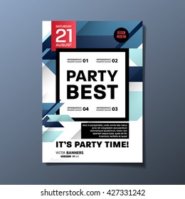 Party Flyer Template. Abstract Vector Design. Abstract Geometric Background.