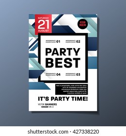 Party Flyer Template. Abstract Vector Design. Abstract Geometric Background.