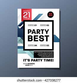 Party Flyer Template. Abstract Vector Design. Abstract Geometric Background.