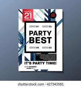 Party Flyer Template. Abstract Vector Design. Abstract Geometric Background.