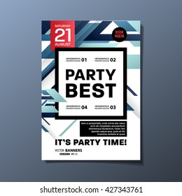 Party Flyer Template. Abstract Vector Design. Abstract Geometric Background.