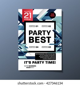Party Flyer Template. Abstract Vector Design. Abstract Geometric Background.