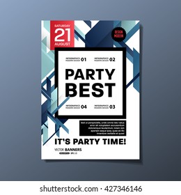 Parteifliegervorlage. Abstraktes Vektordesign. Abstrakter geometrischer Hintergrund.