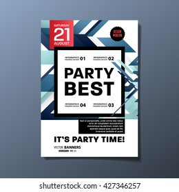 Party Flyer Template. Abstract Vector Design. Abstract Geometric Background.