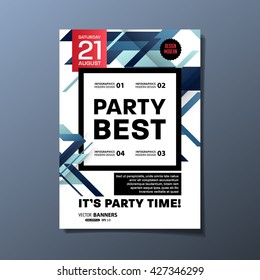 Party Flyer Template. Abstract Vector Design. Abstract Geometric Background.