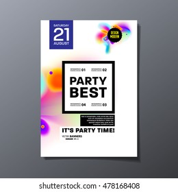 Party flyer template with abstract watercolor background design.