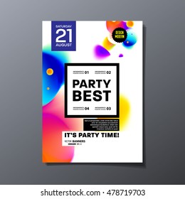 Party flyer template with abstract watercolor background design.