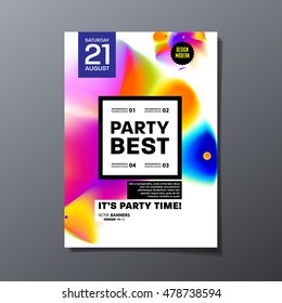Party flyer template with abstract watercolor background design.