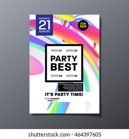 Party Flyer Template Design. Vector Illustration. Abstract Background with Liquid Bubbles Shapes.