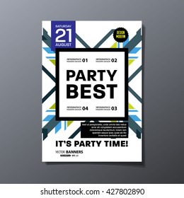 Party Flyer Template. Vector Design. Abstract Geometric Background.