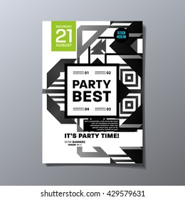 Plantilla de viajero de fiesta. Diseño de vectores. Fondo Geométrico Resumen.