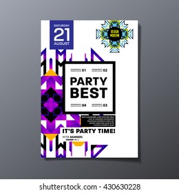 Modelo de Panfleto da Parte. Design vetorial. Fundo Geométrico Abstrato.