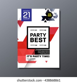 Party Flyer Template. Vector Design. Abstract Geometric Background.