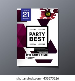 Party Flyer Template. Vector Design. Abstract Geometric Background.