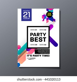 Party Flyer Template. Vector Design. Abstract Geometric Background