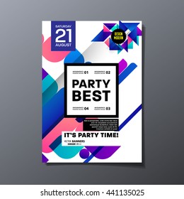 Party Flyer Template. Vector Design. Abstract Geometric Background
