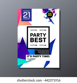 Plantilla de viajero de fiesta. Diseño de vectores. Fondo geométrico abstracto