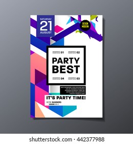 Party Flyer Template. Vector Design. Abstract Geometric Background