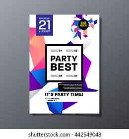 Party Flyer Template. Vector Design. Abstract Geometric Background