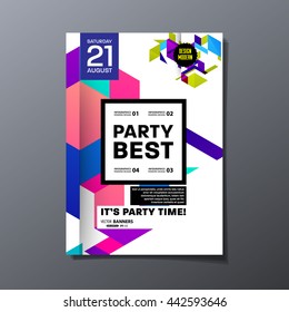 Party Flyer Template. Vector Design. Abstract Geometric Background