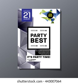 Party Flyer Template. Vector Design. Abstract Geometric Background