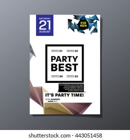 Party Flyer Template. Vector Design. Abstract Geometric Background