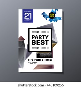 Party Flyer Template. Vector Design. Abstract Geometric Background