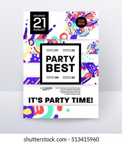 Parteifliegervorlage. Vektordesign. Abstrakter, maler Hintergrund.