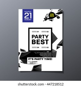 Party Flyer Template. Vector Illustration. Abstract Geometric Background Design.