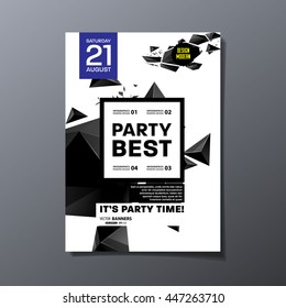 Party Flyer Template. Vector Illustration. Abstract Geometric Background Design.