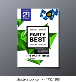 Party Flyer Template. Vector Illustration. Abstract Geometric Background Design.