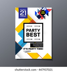 Party Flyer Template. Vector Illustration. Abstract Geometric Background Design.