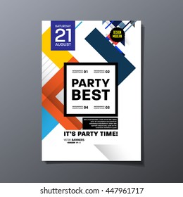 Party Flyer Template. Vector Illustration. Abstract Geometric Background Design.