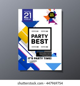 Parteifliegervorlage. Vektorgrafik. Abstraktes geometrisches Hintergrunddesign.