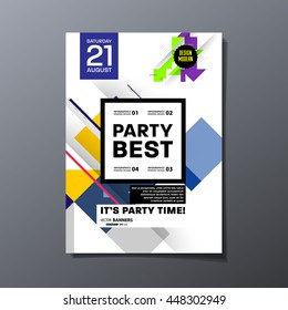 Parteifliegervorlage. Vektorgrafik. Abstraktes geometrisches Hintergrunddesign.