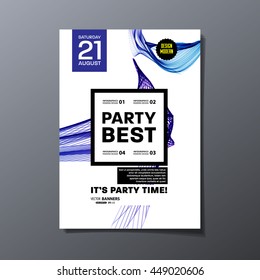 Party Flyer Template. Vector Illustration. Abstract Geometric Background Design.