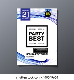 Party Flyer Template. Vector Illustration. Abstract Geometric Background Design.