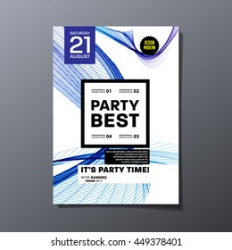 Party Flyer Template. Vector Illustration. Abstract Geometric Background Design.