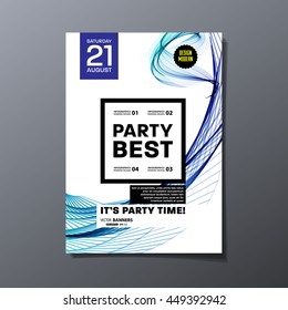 Party Flyer Template. Vector Illustration. Abstract Geometric Background Design.