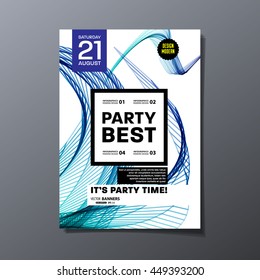 Party Flyer Template. Vector Illustration. Abstract Geometric Background Design.