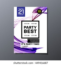 Party Flyer Template. Vector Illustration. Abstract Geometric Background Design.